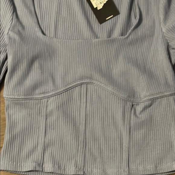 Streetwear society Ribbed Light Blue Long Sleeve Blouse, size XL BNWT - Picture 3 of 8
